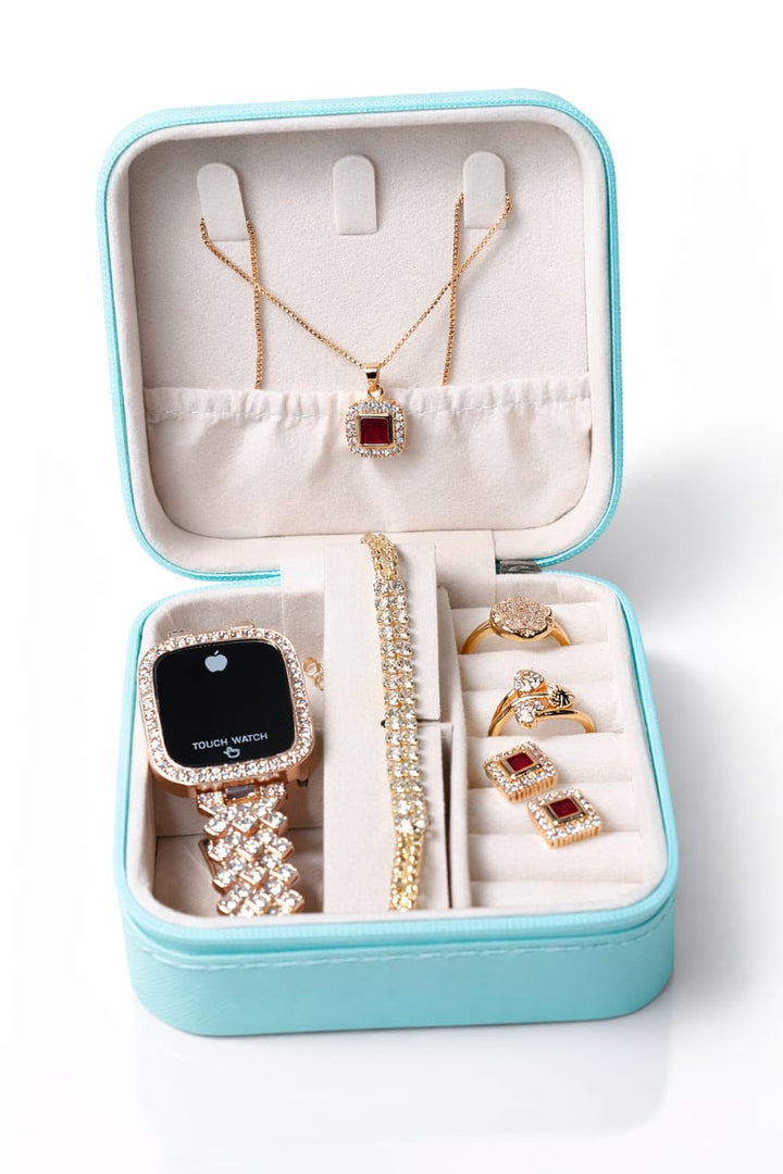 Luxury Women Jewelry Gift Box with Smart Touch Watch – 6 Pieces Premium Set