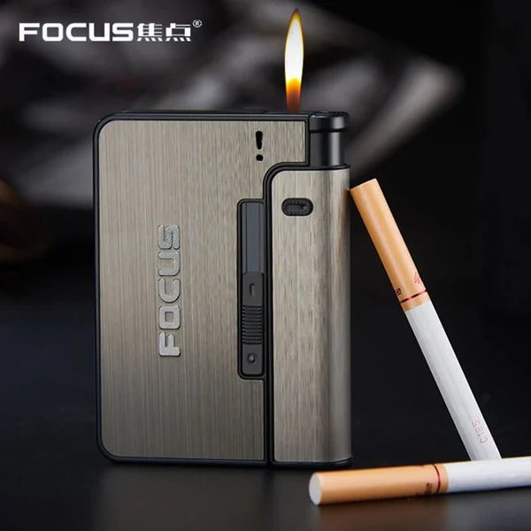 Focus cigarette case with lighter